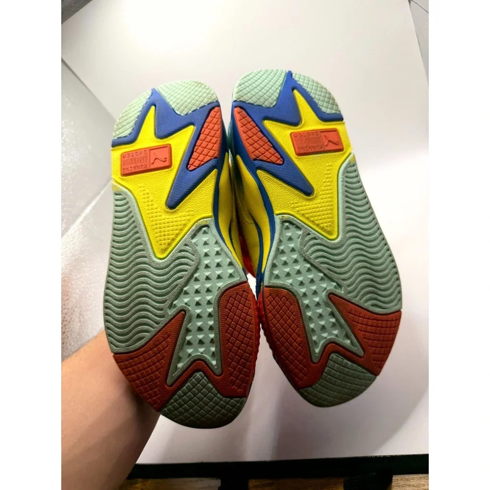 Puma RS-X3 372357-10 Kids 4 Sneakers Palace Blue Meadowlark Puzzle Running Shoes